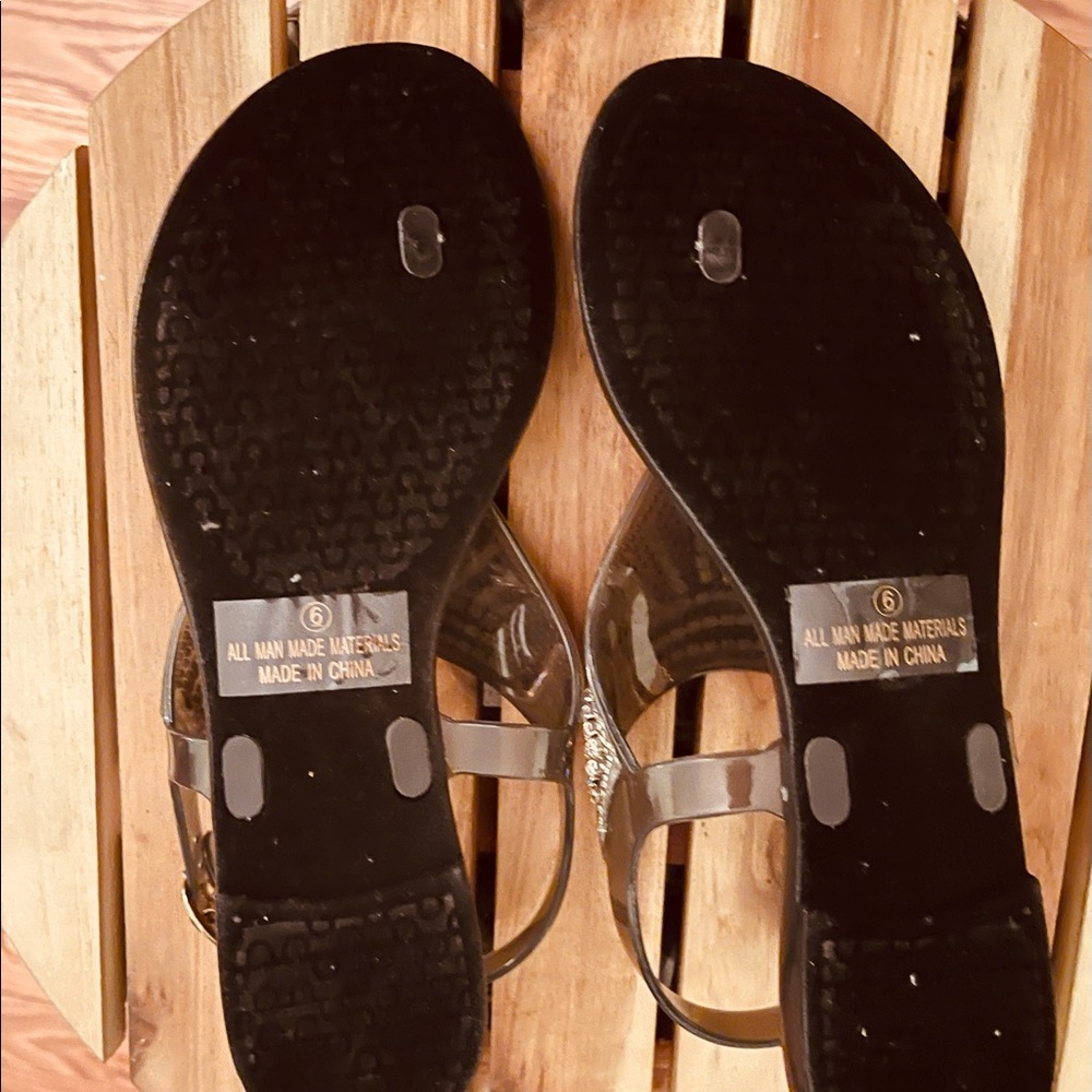 Super Cute Liliana Bedazzled Black Sandels. 6 - Picture 3 of 4